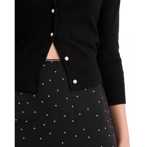 Vince Sheer Dot Straight Skirt in Black Grey 4 - Picture 4 of 5